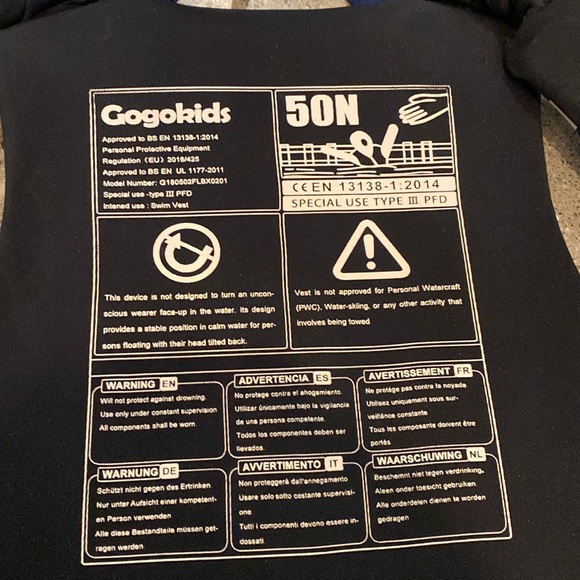Gogokids Kids Swim Vest jacket size L age 6-7 fits true to size - Picture 3 of 10